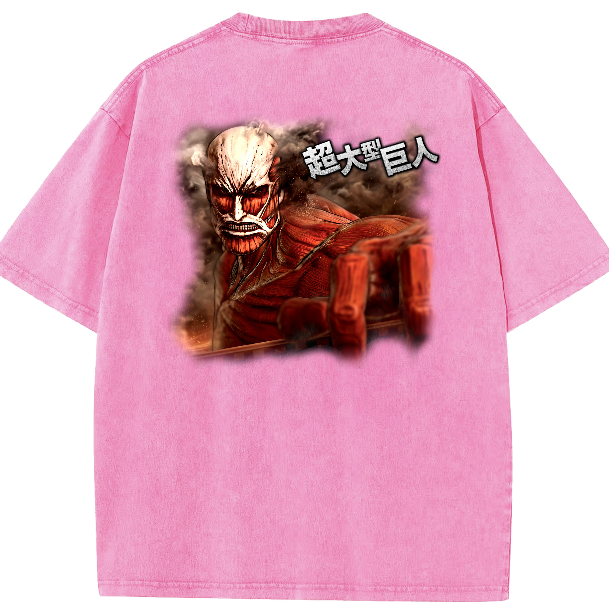 （画像用） 進撃の巨人 Attack on Titan 綿100% ヴィンテージ風 半袖Tシャツ（背面プリント）